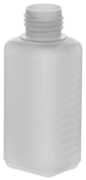 Bottiglia quadrata HDPE naturale, GL25, varie misure, senza tappo (venduta separatamente)