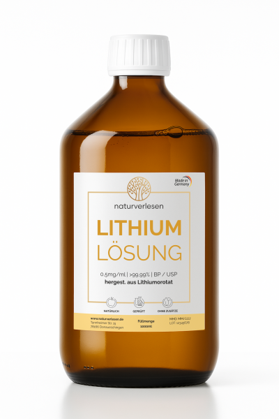 Lithium Lösung mit 0,5mg bzw. 500ppm Lithium/ml - 100ml