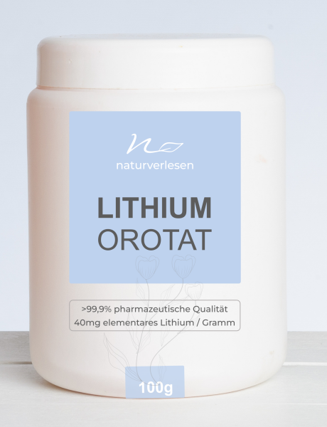 Orotato di litio (monoidrato), min 99,9%, grado alimentare (C5H3LiN2O4) 1000g