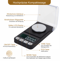 Hochpräzise Feinwaage 100g / 0,001g (1 Milligramm)...