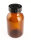 Wide-mouth amber glass bottle with lid 100ml