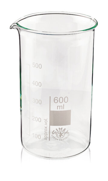 Beaker, heat-resistant borosilicate: 600ml, tall form