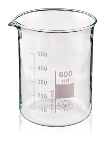 Beaker, heat-resistant borosilicate: 100ml, low form